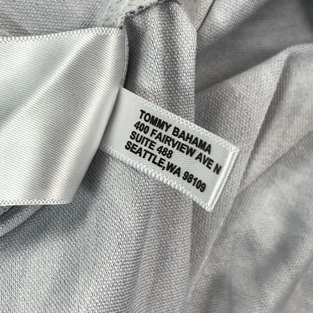 Tommy Bahama Mens Large IslandZone Borderline Hibiscus Polo Shirt Gray Floral - Picture 7 of 14